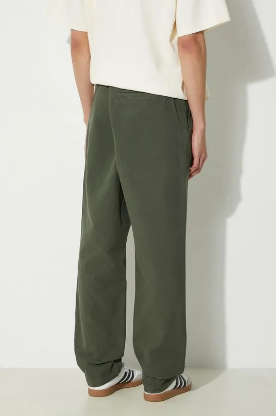 Norse Projects linen blend trousers Ezra Relaxed Cotton Linen green color N25.0402.8022