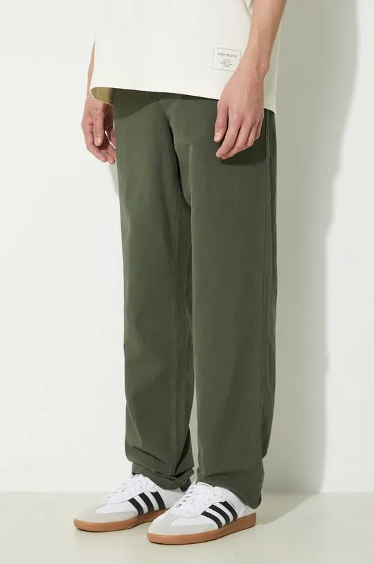 Norse Projects linen blend trousers Ezra Relaxed Cotton Linen green color N25.0402.8022