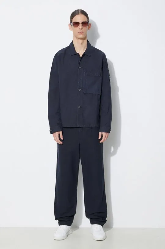 Norse Projects linen blend trousers Ezra Relaxed Cotton Linen navy blue color N25.0402.7004