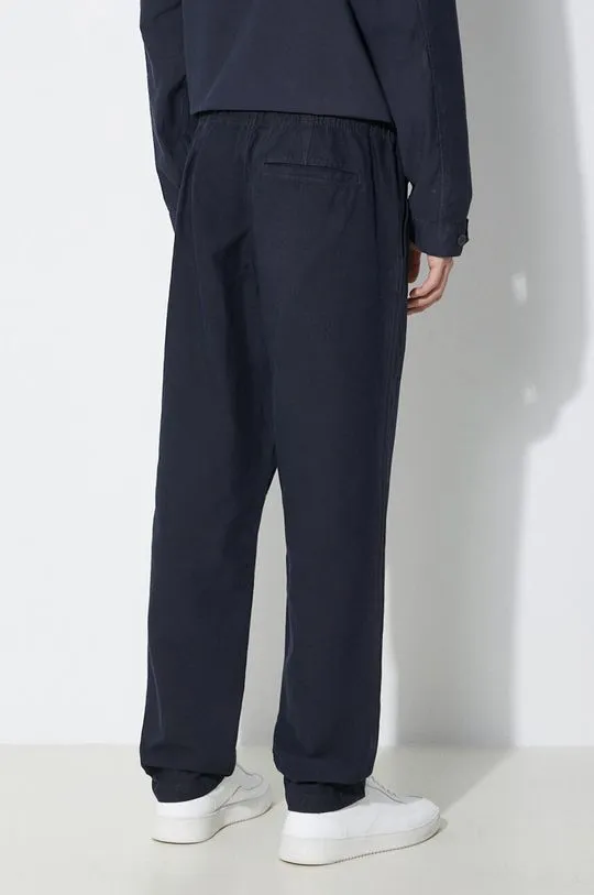 Norse Projects linen blend trousers Ezra Relaxed Cotton Linen navy blue color N25.0402.7004