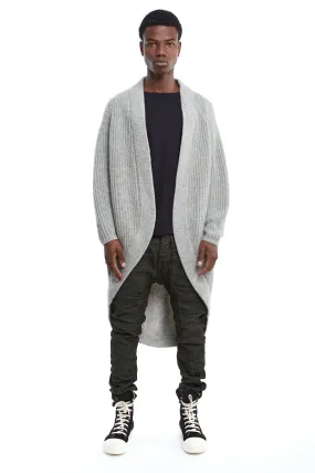 OYSTER GREY WOOL CARDIGAN