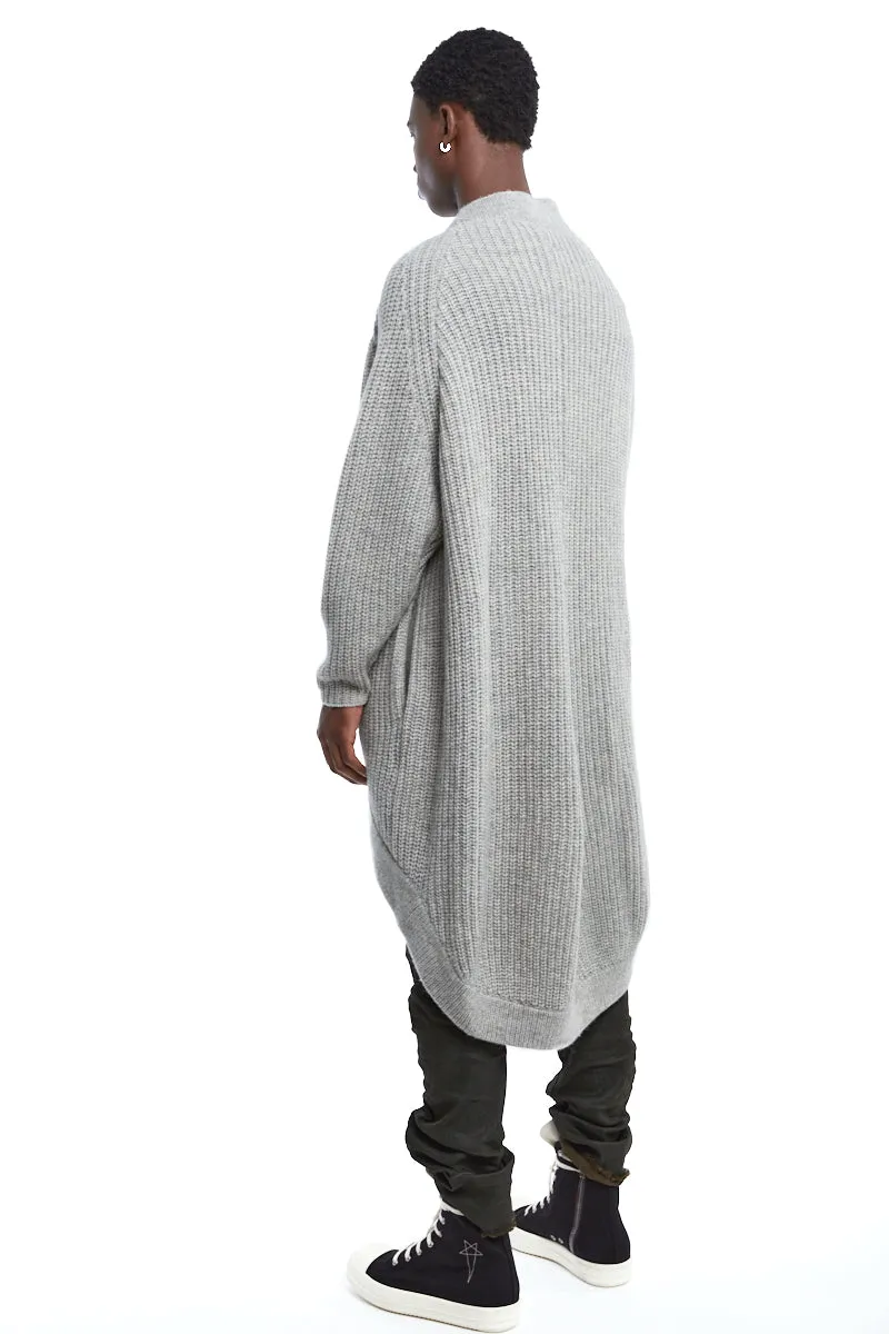 OYSTER GREY WOOL CARDIGAN