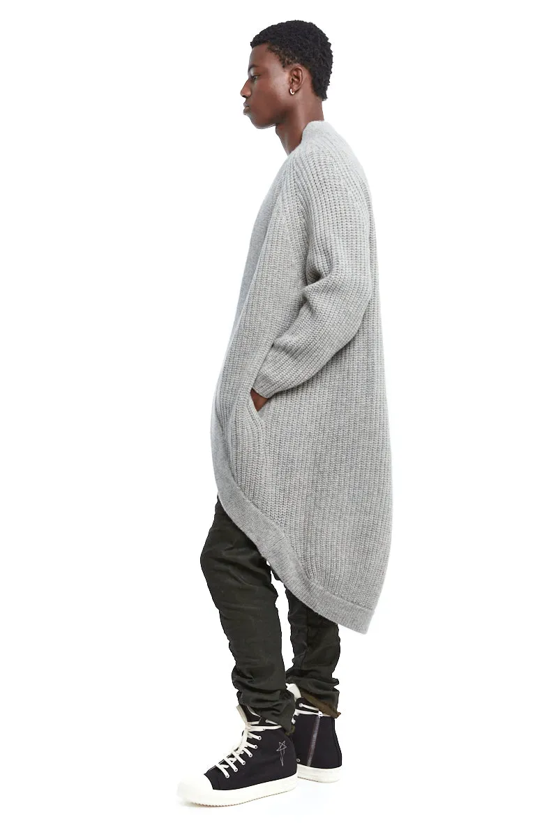 OYSTER GREY WOOL CARDIGAN