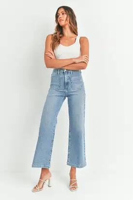 Patch Pocket Wide Leg Denim