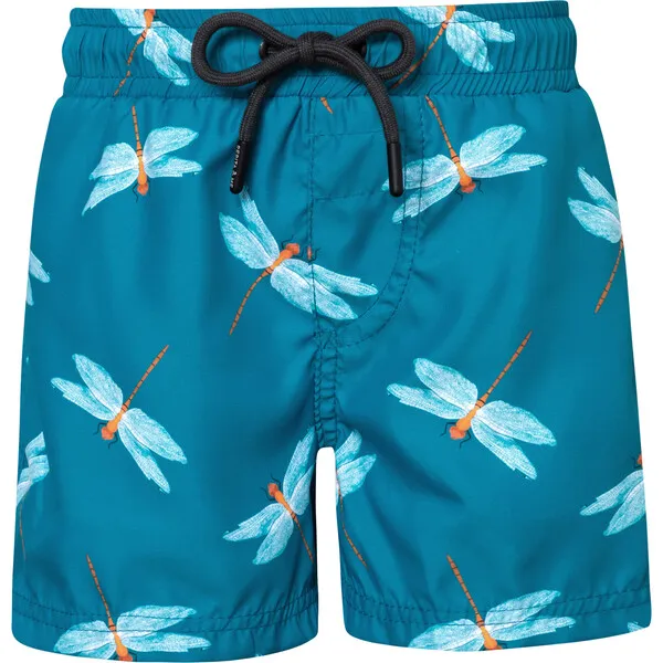 Pepita & Me Dragon-Fly Petroleo Elastic Waist Drawstring Swimshorts, Blue