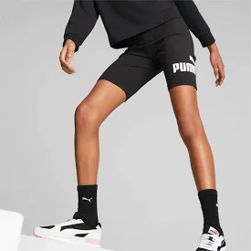 PUMA JUNIOR ESSENTIAL LOGO BLACK BIKE SHORTS