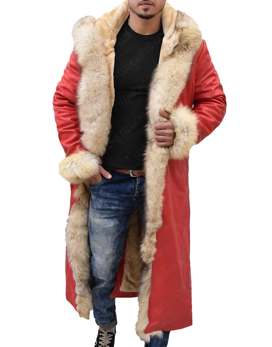 Santa Claus The Christmas Chronicles Kurt Russell Shearling Trench Coat