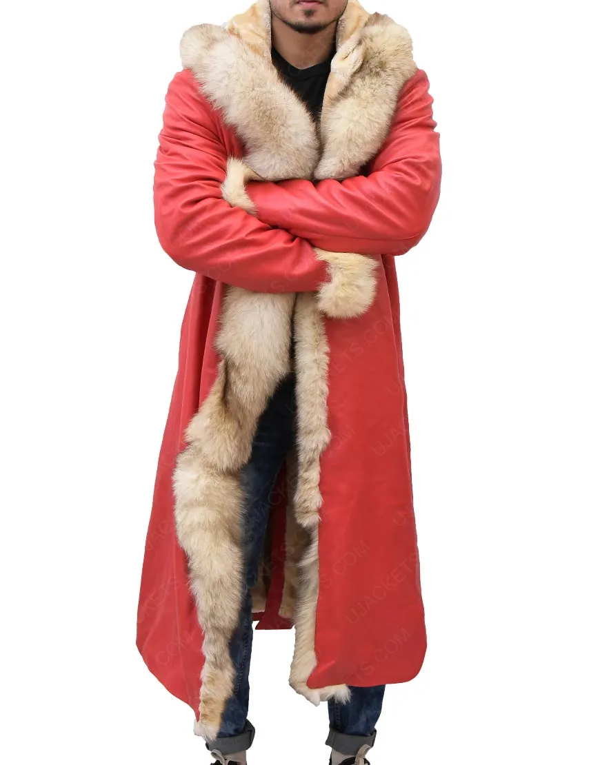 Santa Claus The Christmas Chronicles Kurt Russell Shearling Trench Coat