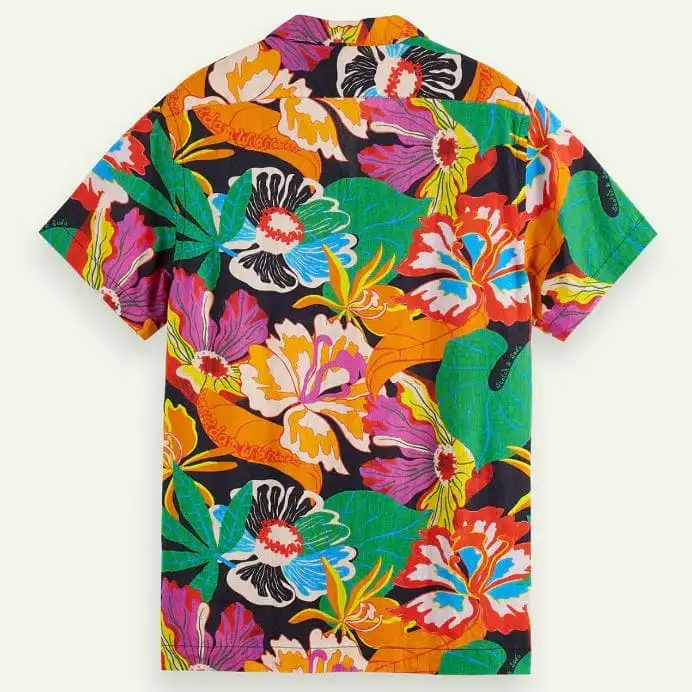 Scotch & Soda Printed Short Sleeve Camp Shirt (Floral) 171637