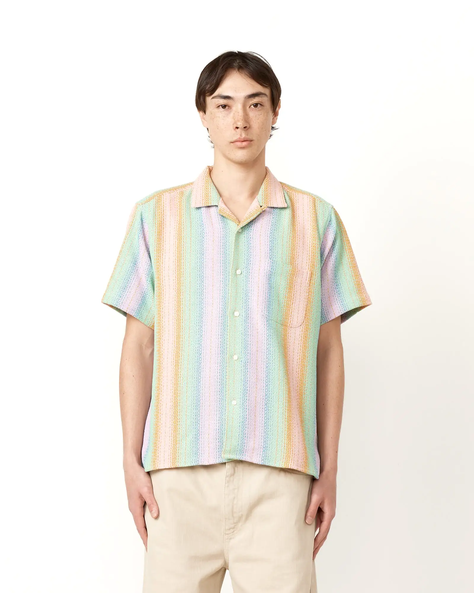 Short Sleeve Camp Shirt in Pastel Baja Blanket