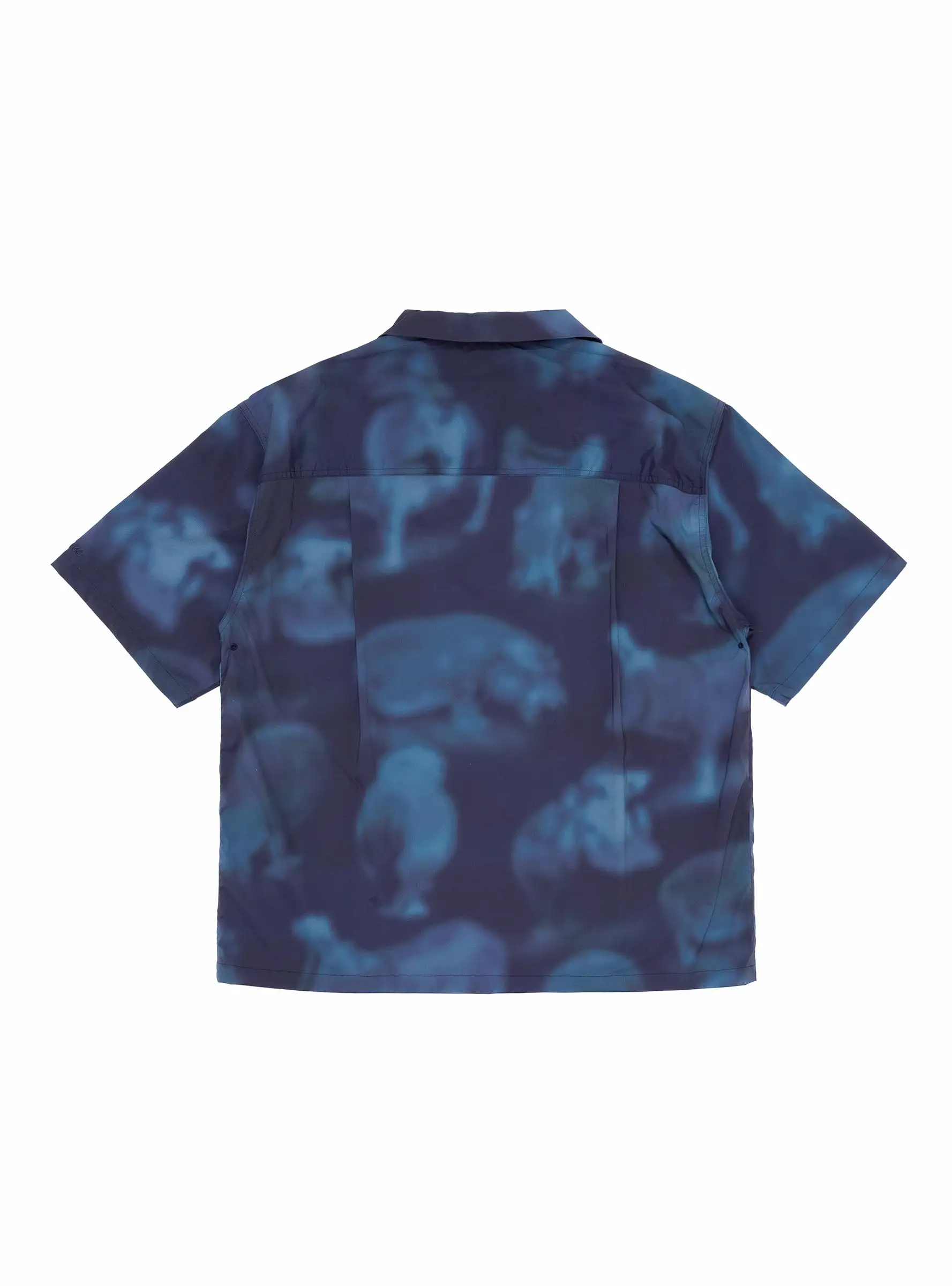 Short Sleeve Camp Shirt Nature Mosaic Blue