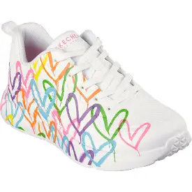 Skechers 177977 Uno Lite Heart Of Hearts Womens Lace Up Trainer