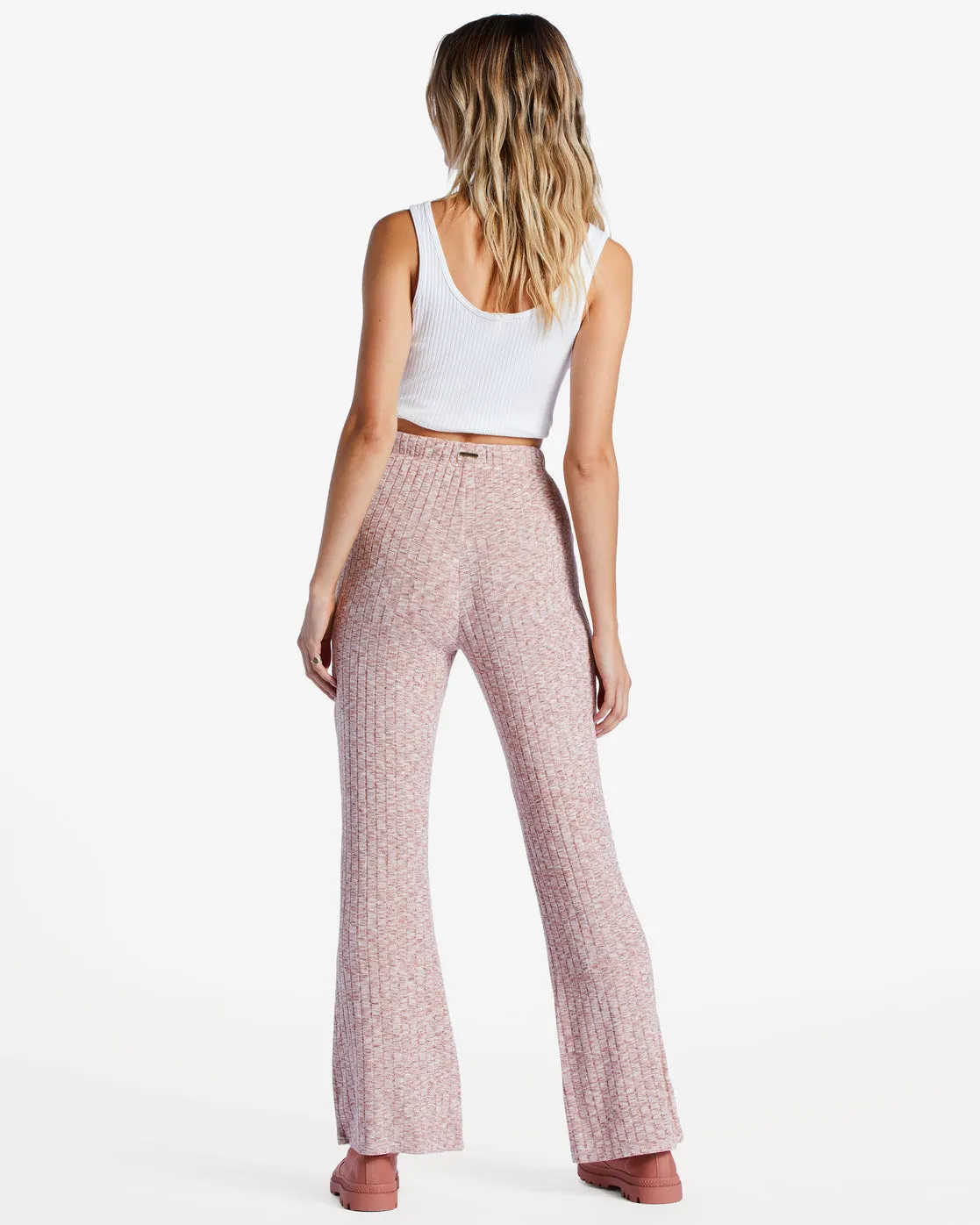 So Easy Flare Knitted Flared Trousers - Sweet Tea