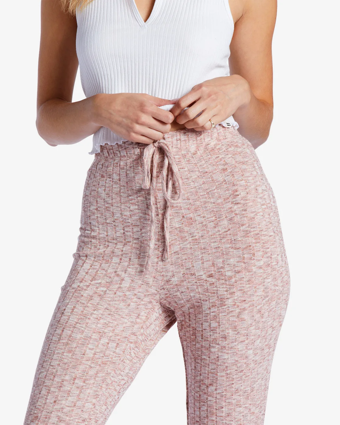 So Easy Flare Knitted Flared Trousers - Sweet Tea