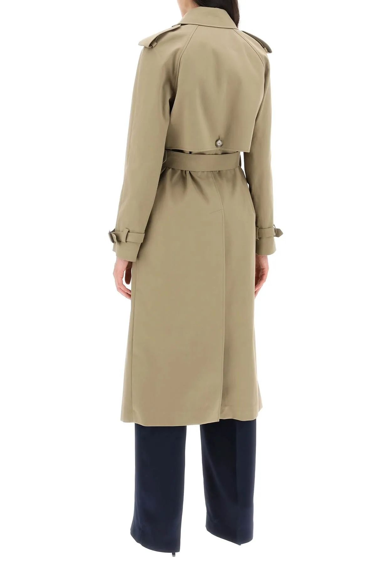 Stella Mc Cartney Sustainable Cotton Double Breasted Trench   Khaki