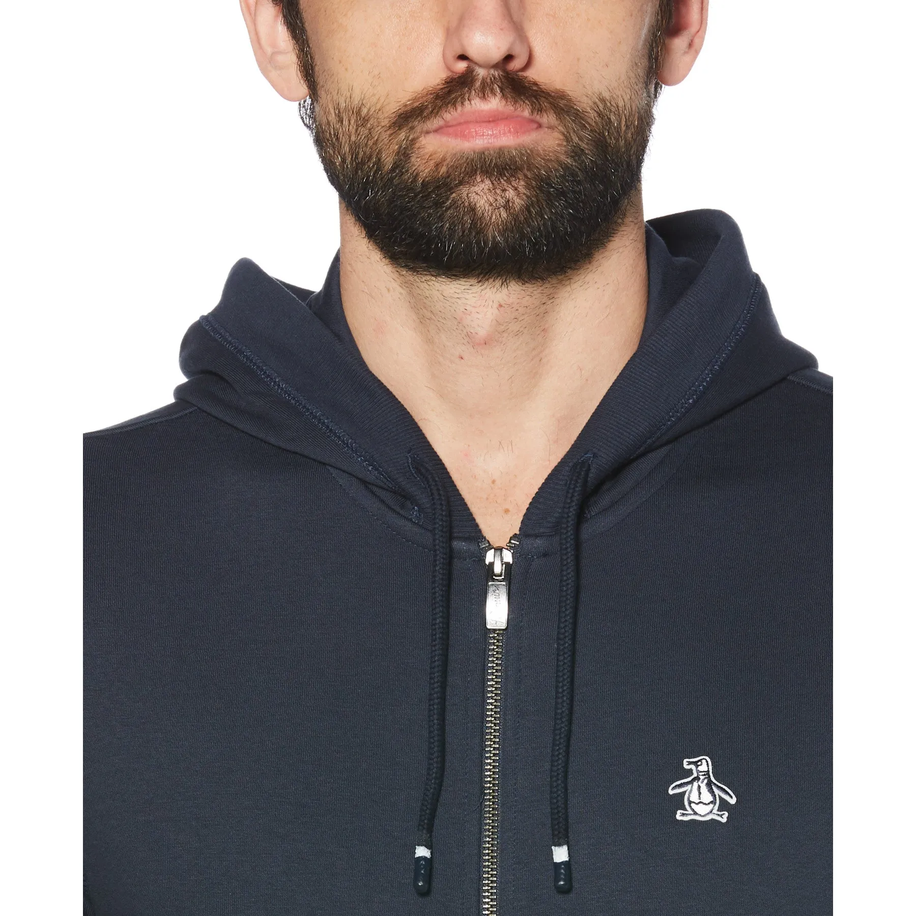 Sticker Pete Organic Cotton Fleece Full Zip Hoodie In Dark Sapphire