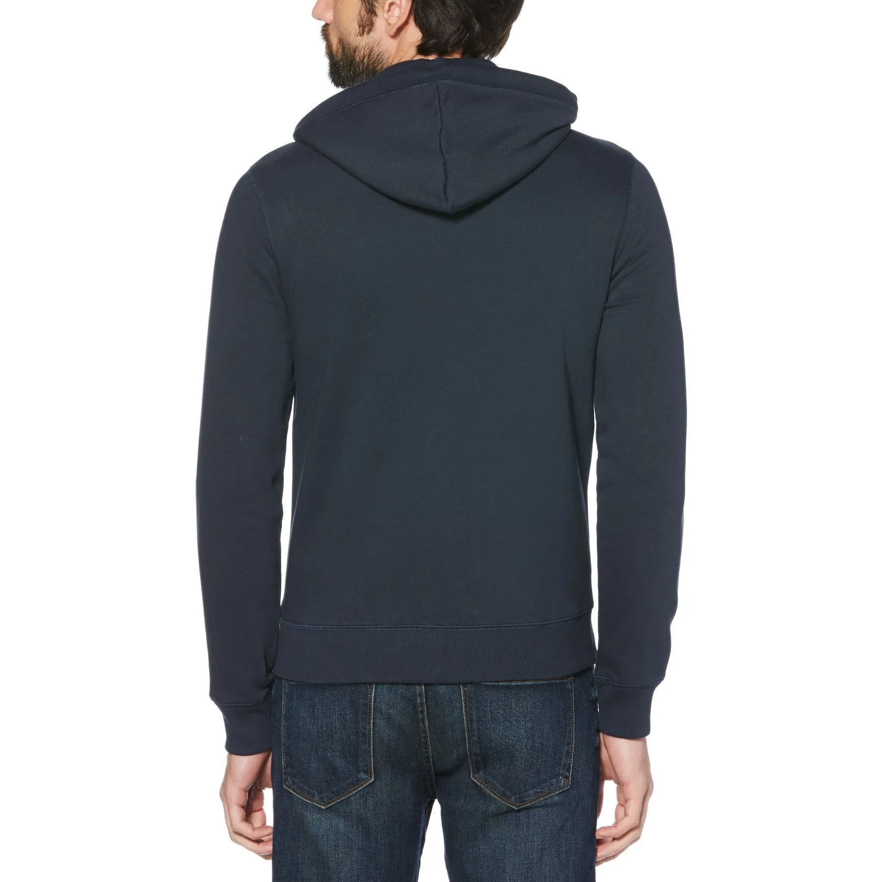 Sticker Pete Organic Cotton Fleece Full Zip Hoodie In Dark Sapphire