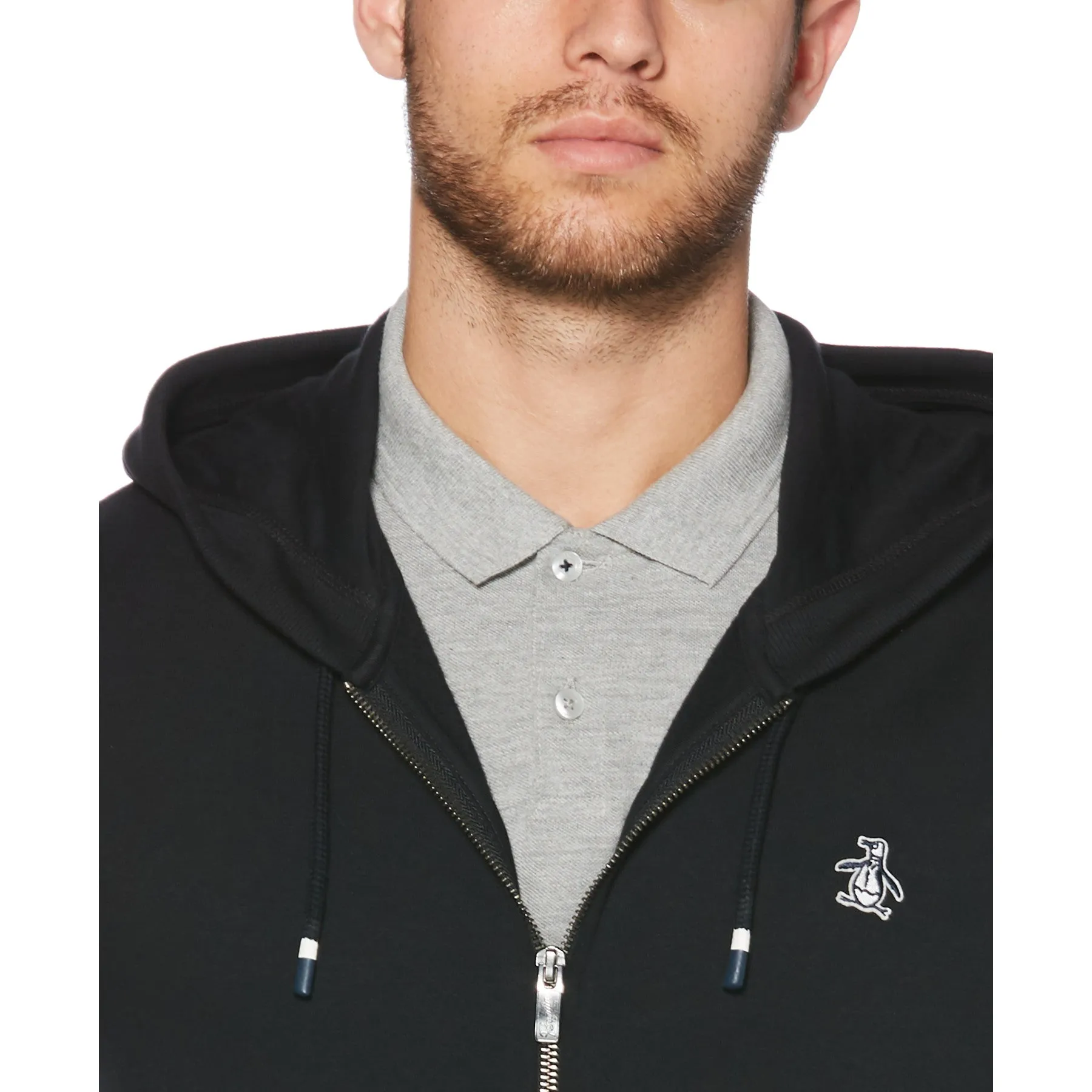 Sticker Pete Organic Cotton Fleece Full Zip Hoodie In True Black