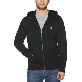 Sticker Pete Organic Cotton Fleece Full Zip Hoodie In True Black