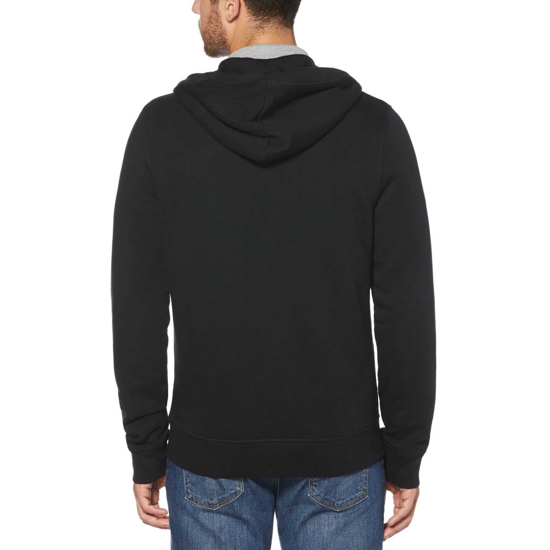 Sticker Pete Organic Cotton Fleece Full Zip Hoodie In True Black