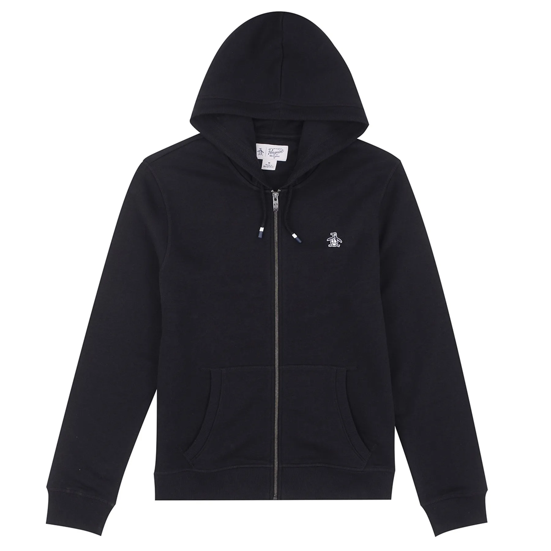 Sticker Pete Organic Cotton Fleece Full Zip Hoodie In True Black