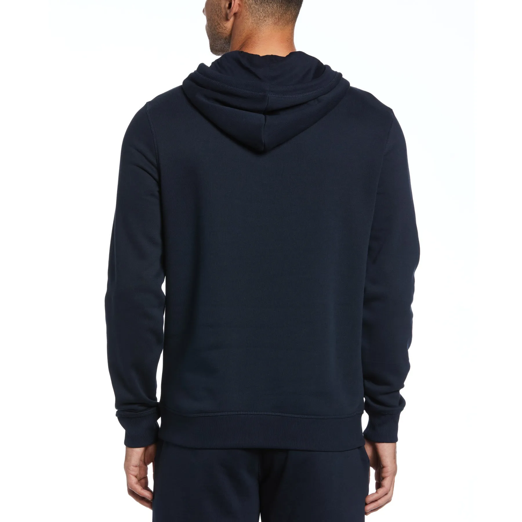 Sticker Pete Organic Cotton Fleece Pullover Hoodie In Dark Sapphire