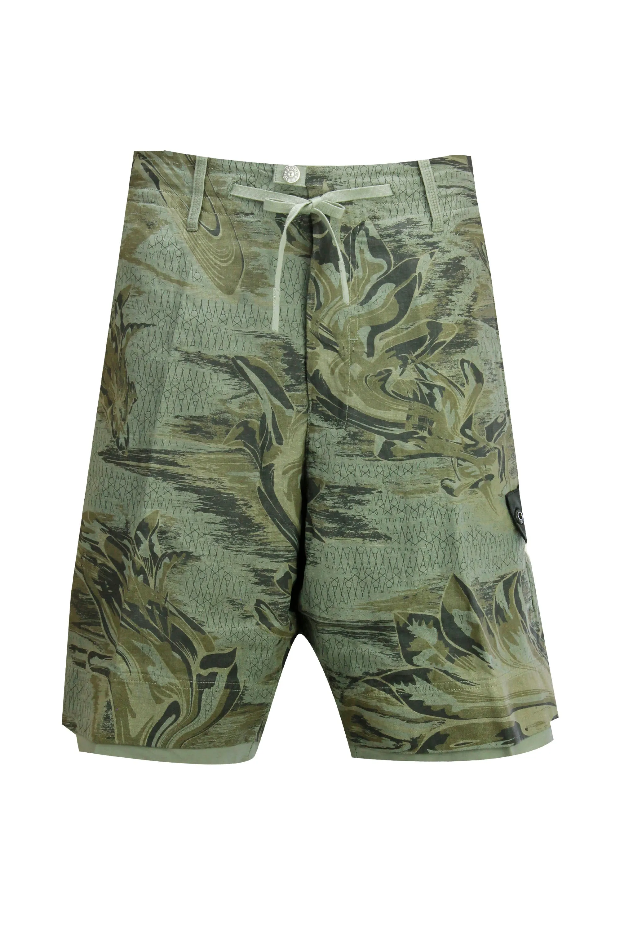 Stone Island Shadow Project Marbled Print Drawstring Shorts