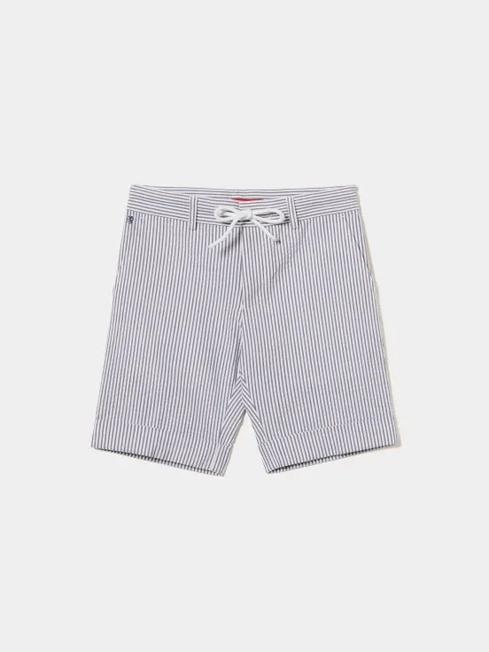 Striped Bermuda shorts with drawstring