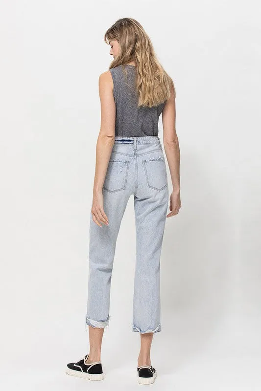 SUPER HIGH RELAXED CUFFED STRAIGHT JEAN