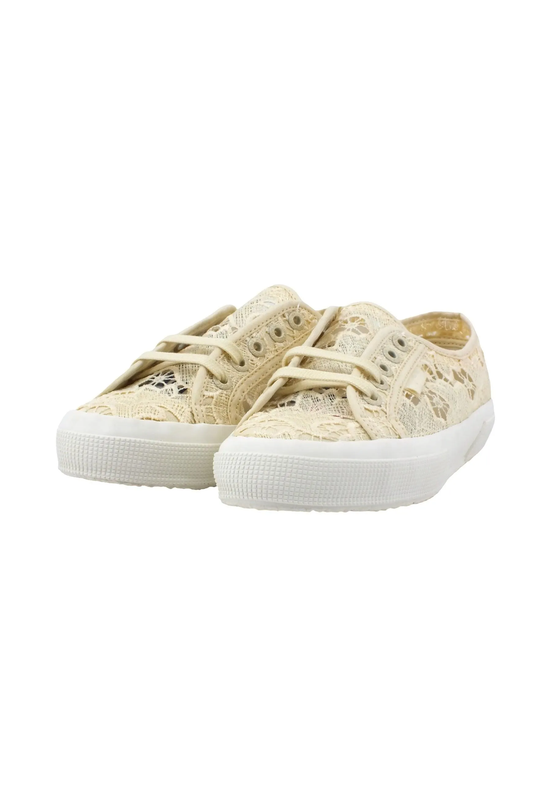 SUPERGA 2750 Macrame Pizzo Sneaker Donna Beige Eggshell S81219W