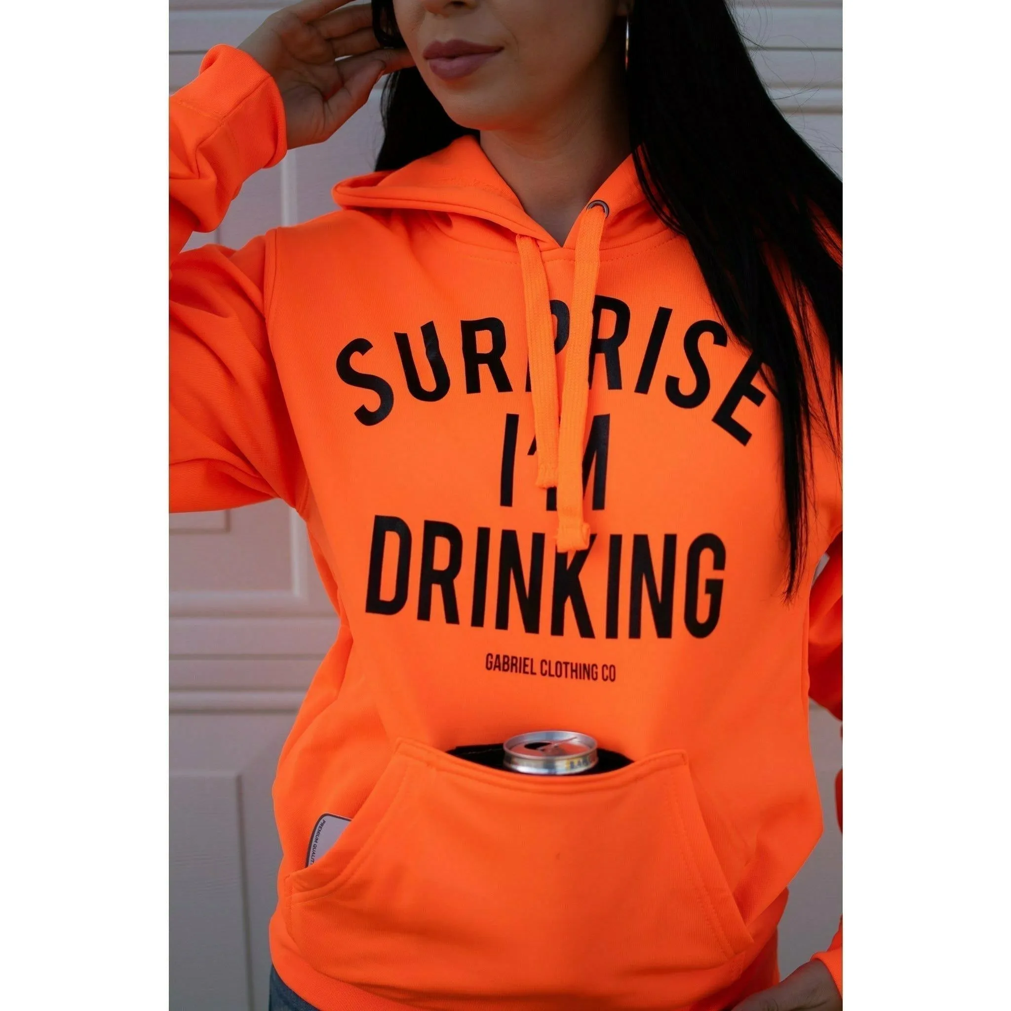 Surprise I'm Drinking ( with built in koozie & bottle opener)  Hoodie