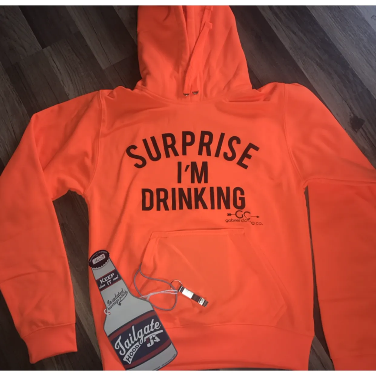 Surprise I'm Drinking ( with built in koozie & bottle opener)  Hoodie