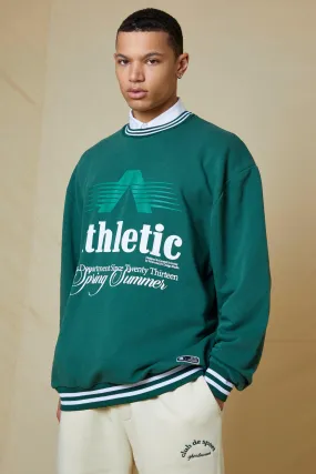 Tall Oversized Athletic Sports Rib Sweater