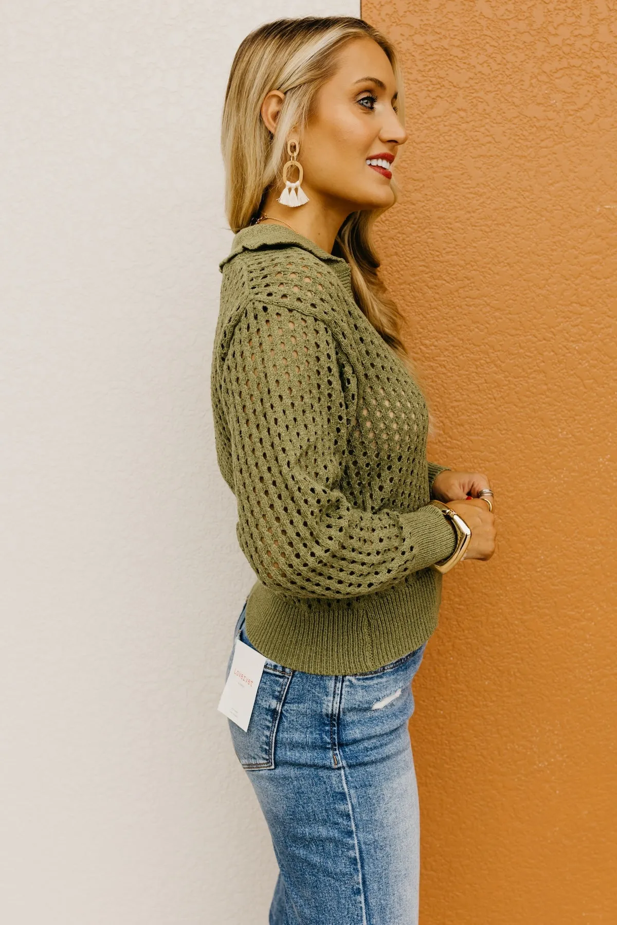 The Amayah Open Knit Popover Sweater