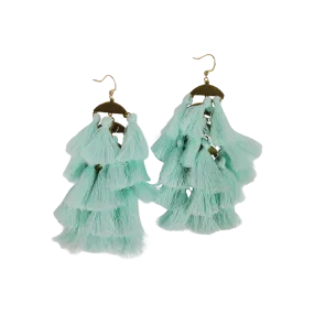 The Shaunny Five Tier Light Blue Tassel Earrings