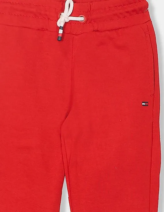 Tommy Hilfiger Kids Boys Red Drawstring Waist Global Colour Block Joggers