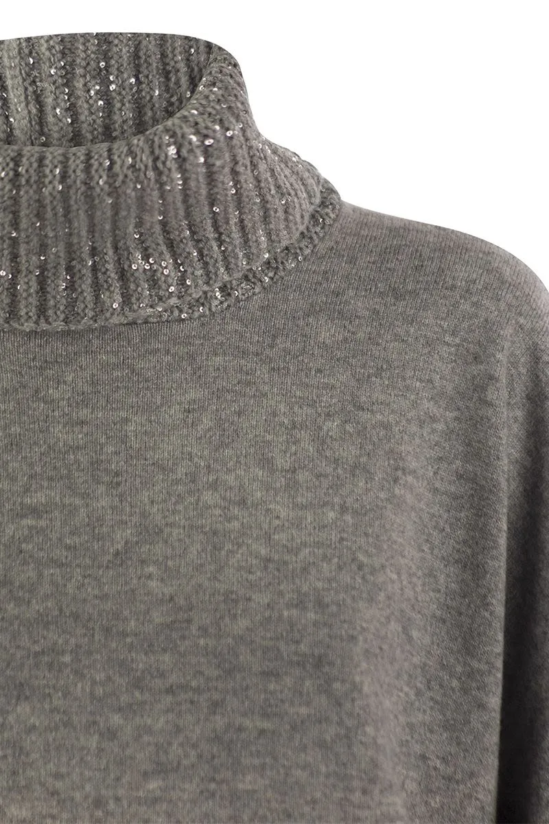 TURTLENECK SWEATER IN WOOL, SILK AND CASHMERE