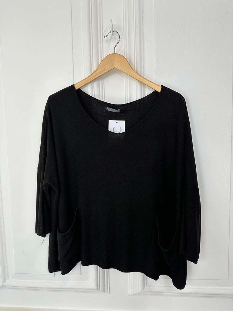 Two Pocket Knit - Black