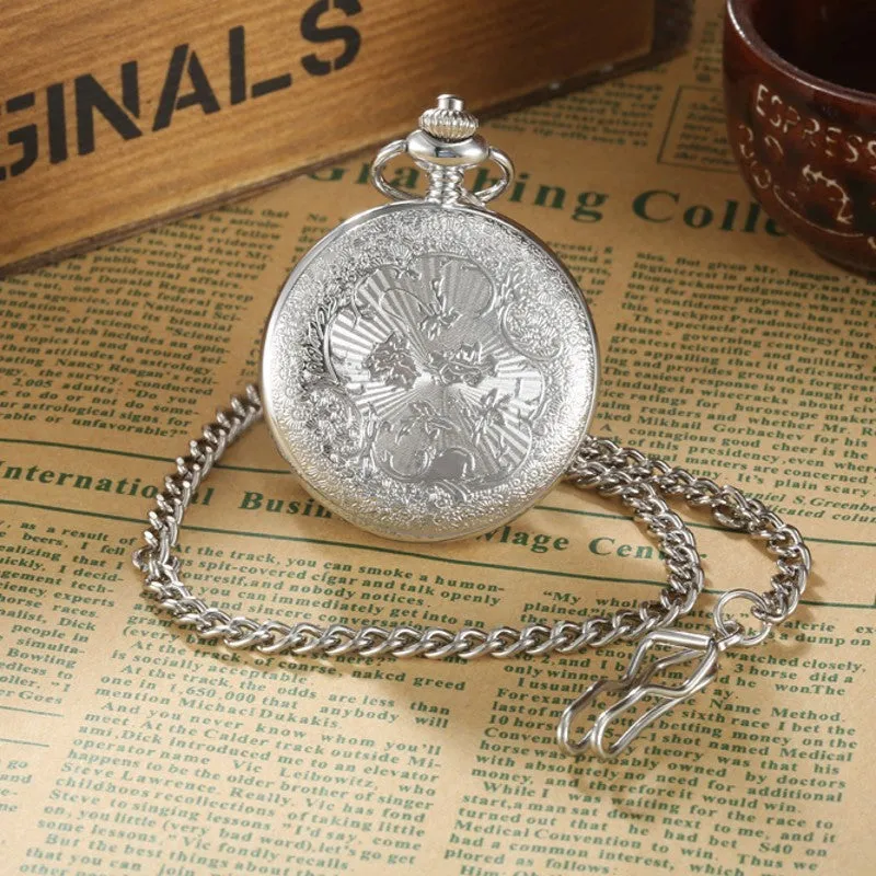 Unisex Vintage Steampunk Style Round Case Quartz Pocket FOB Watch