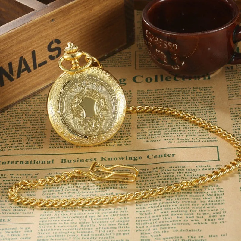 Unisex Vintage Steampunk Style Round Case Quartz Pocket FOB Watch