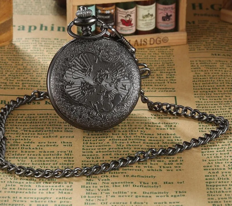 Unisex Vintage Steampunk Style Round Case Quartz Pocket FOB Watch