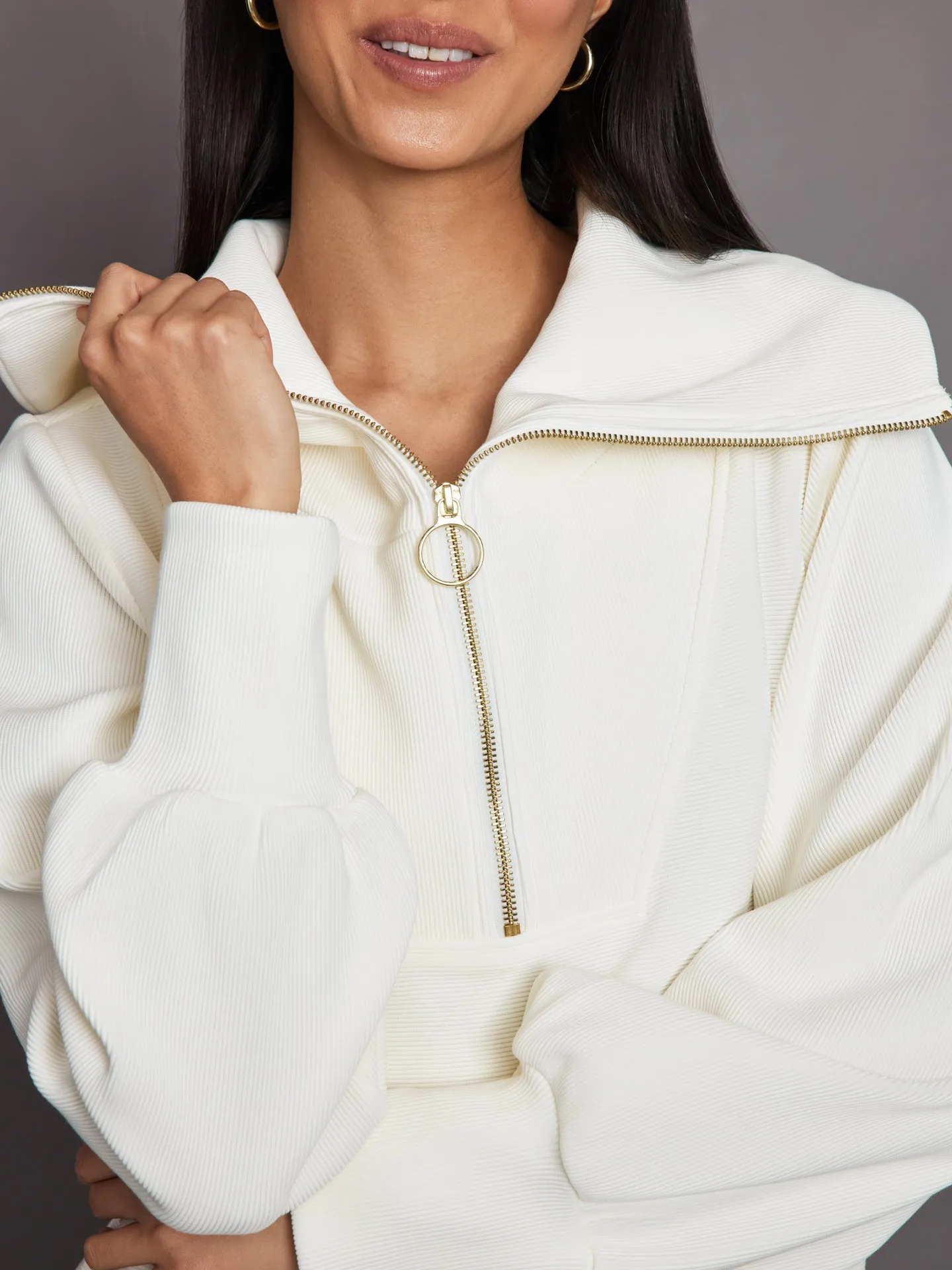 Vine Half Zip - Ivory