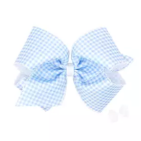 Wee Ones Bows - King - Millennium Blue Gingham with Moonstitch