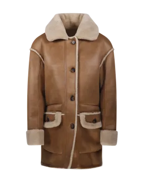 WOMAN URBANCODE BEIGE POLYESTER FUR COAT