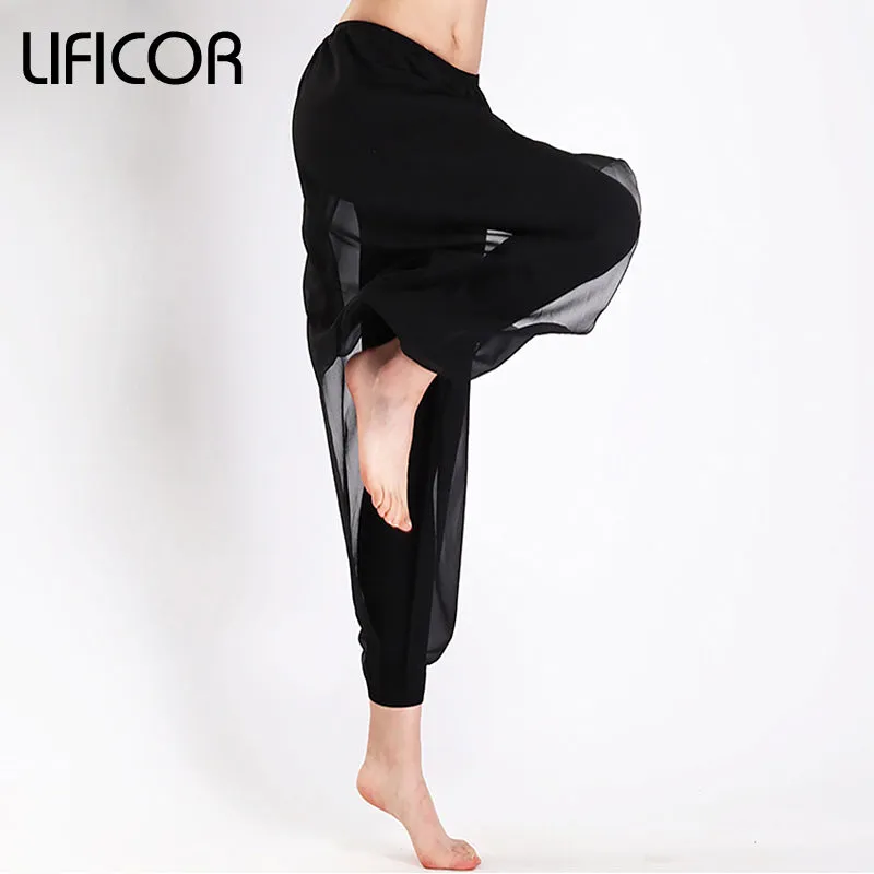 Yoga Pants For Women Fitness Sports Leggings Mesh Pants Capri Workout Sweatpants For Female Sports Trousers