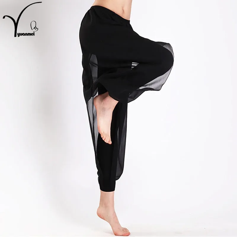 Yoga Pants For Women Fitness Sports Leggings Mesh Pants Capri Workout Sweatpants For Female Sports Trousers