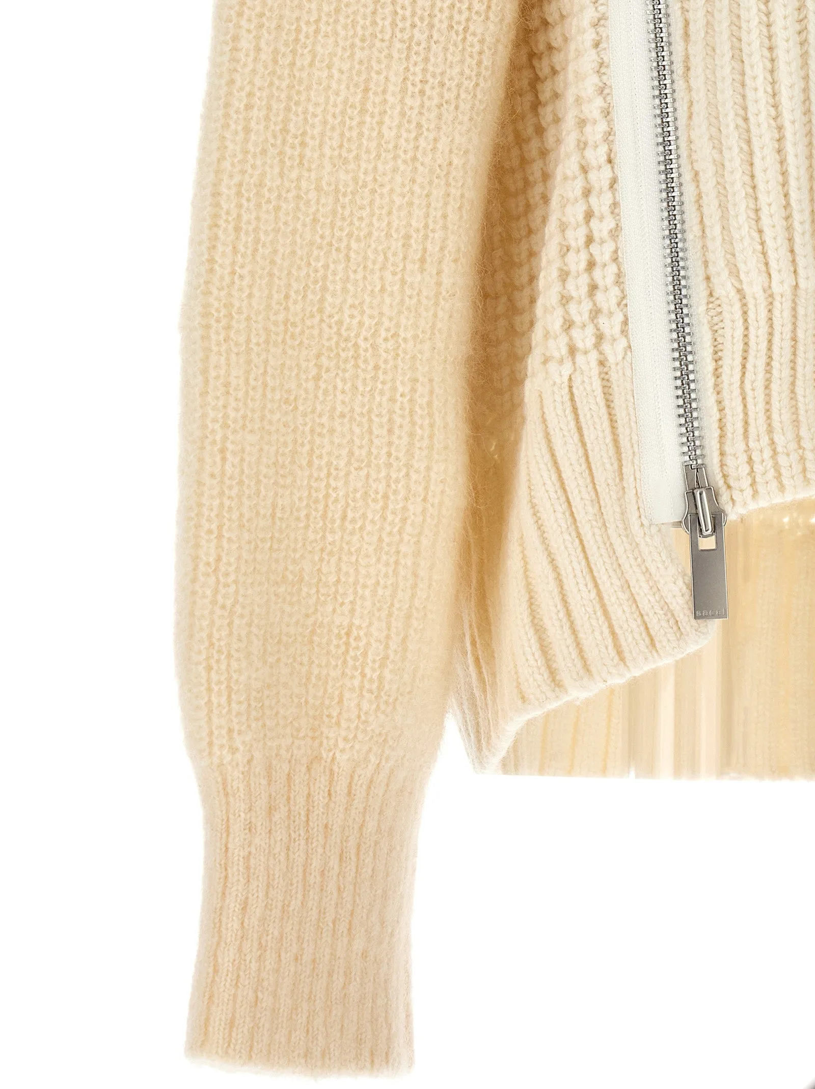 Zip Detail Sweater Sweater, Cardigans White